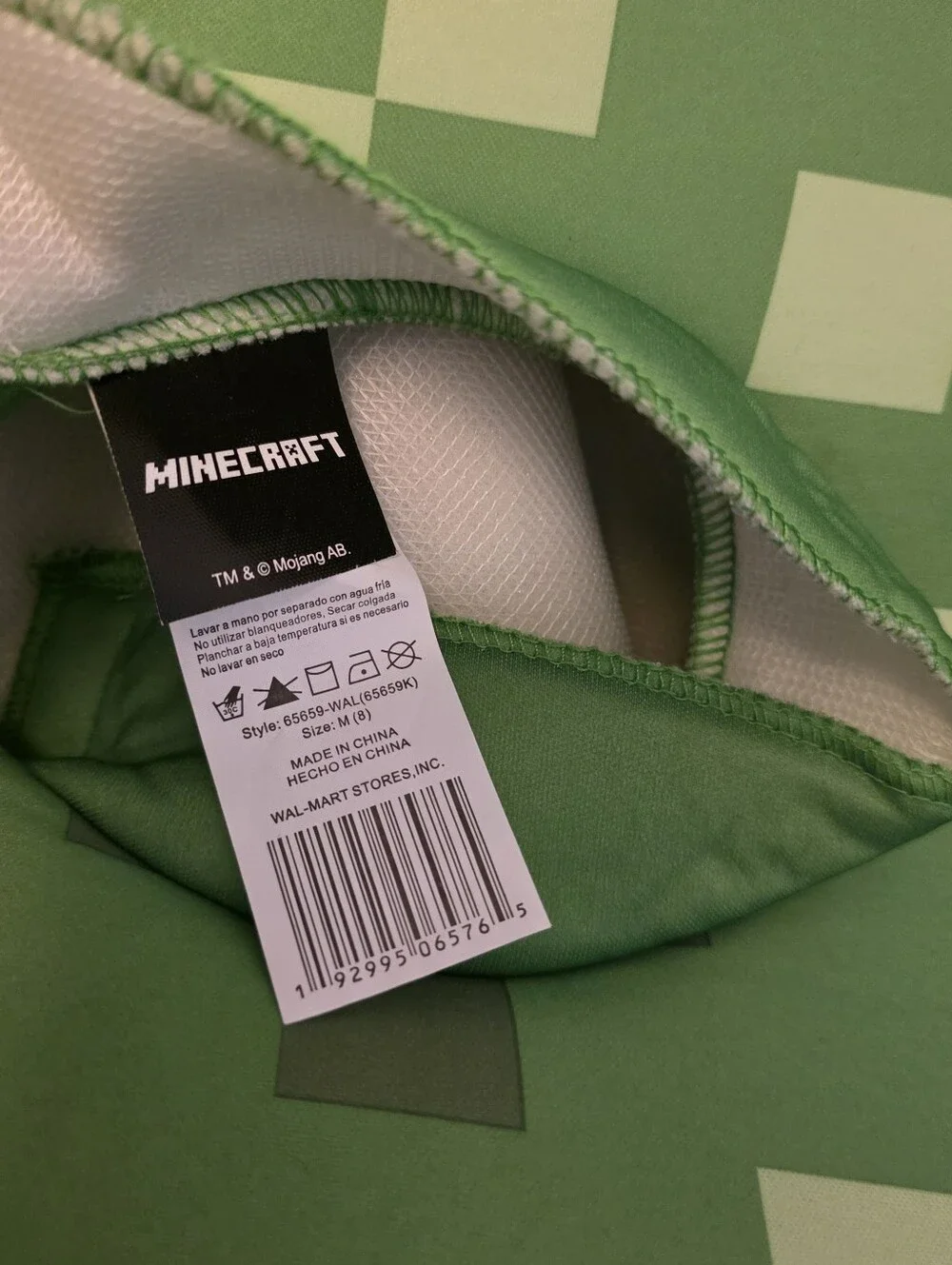 Minecraft Creeper Costume Kids Size Medium (8) Halloween Cosplay